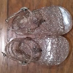 3 mos Old Navy Glittery Silver Jelly Sandals